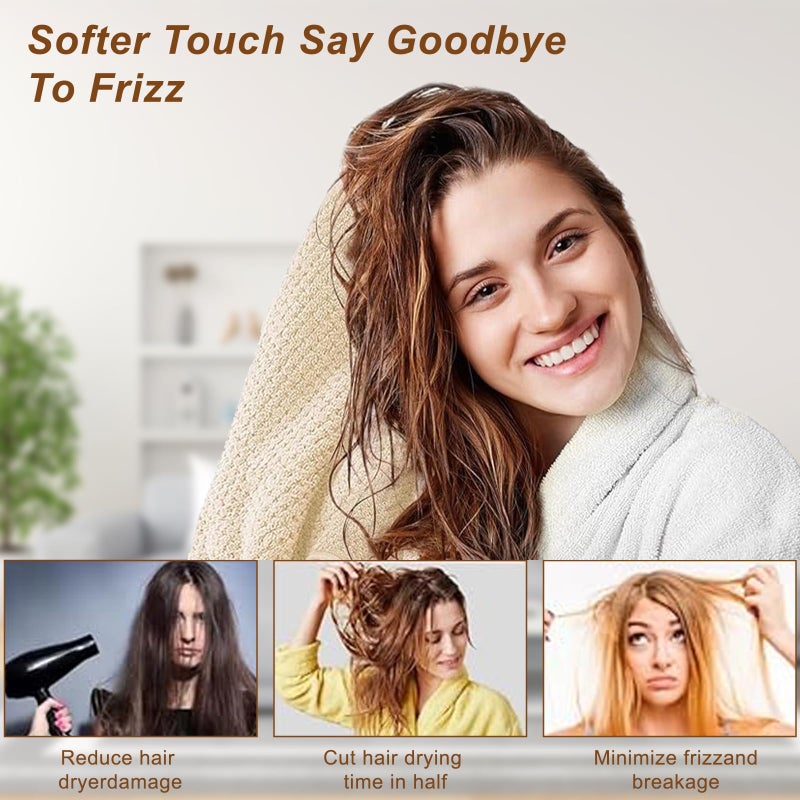 Kldnkig Microfiber Hair Towel Wrap  5 Pack Soft Hair Drying Towel with Elastic Band  Drying Hair Wrap Towels for Curly  Hair Towel Wrap for Women  Fast Drying Hair Turban  Hair Turbans for Wet Hair - Image 5